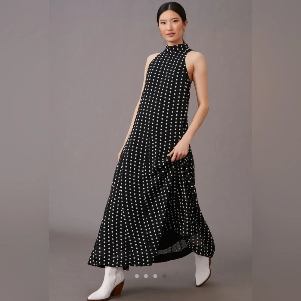 Anthropologie Maeve Mock Neck Maxi Dress - Picture 4 of 8